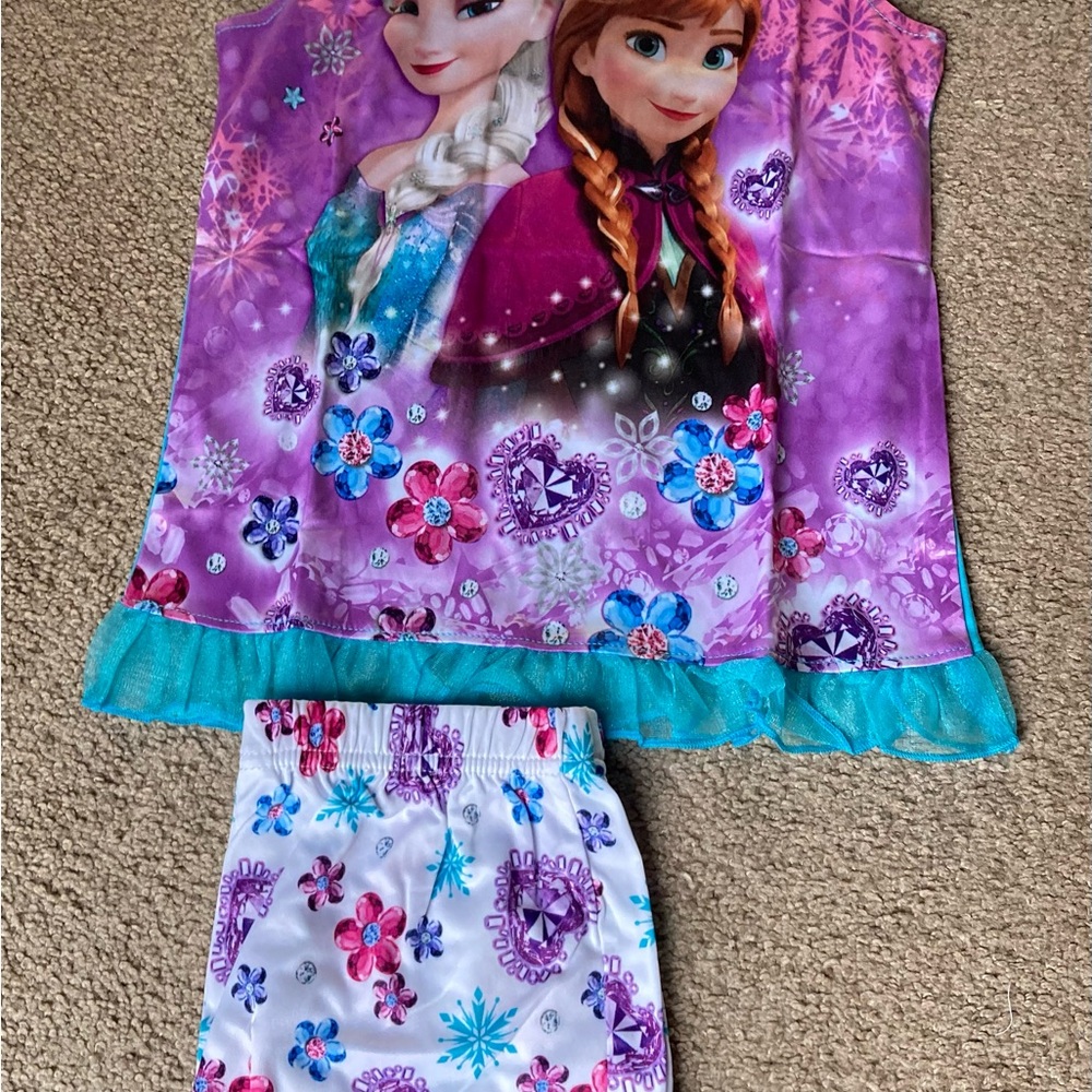 Disney Frozen Kids Pajama Set - Purple and White
